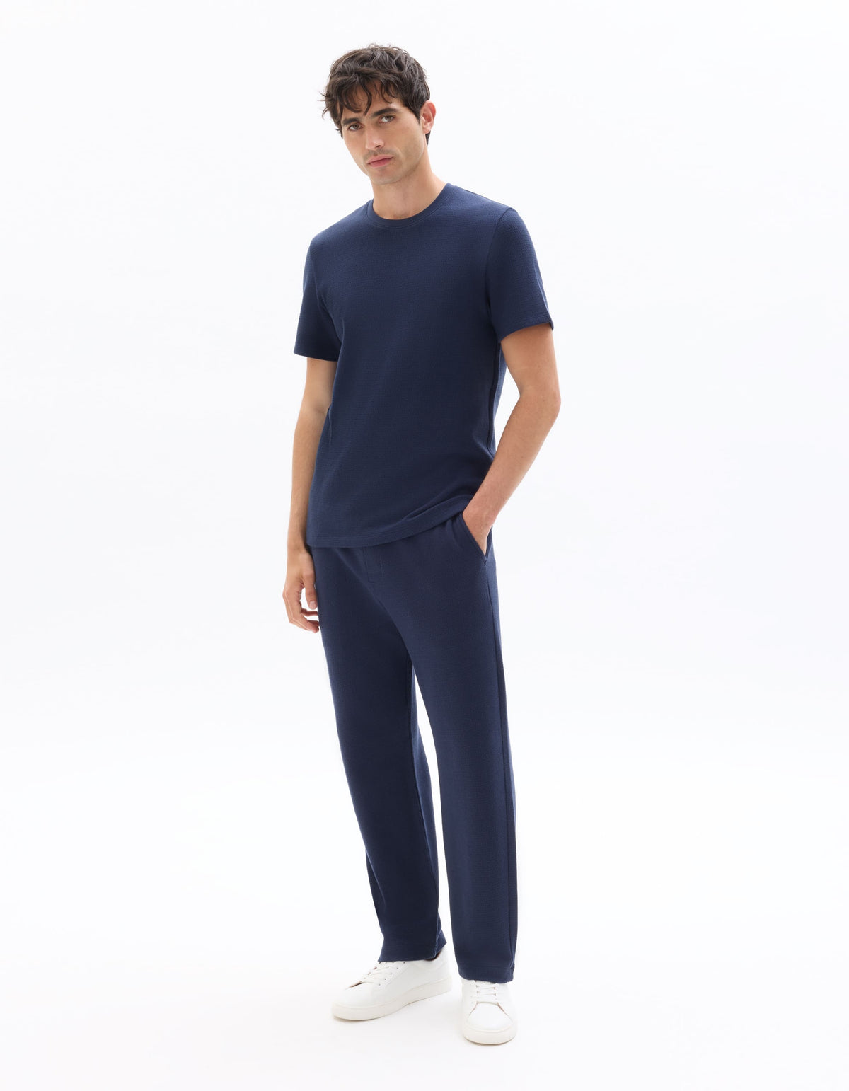 Celio Cotton Pants - Navy