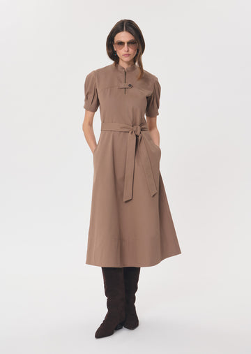 Rick dress in camel cotton by Tara Jarmon