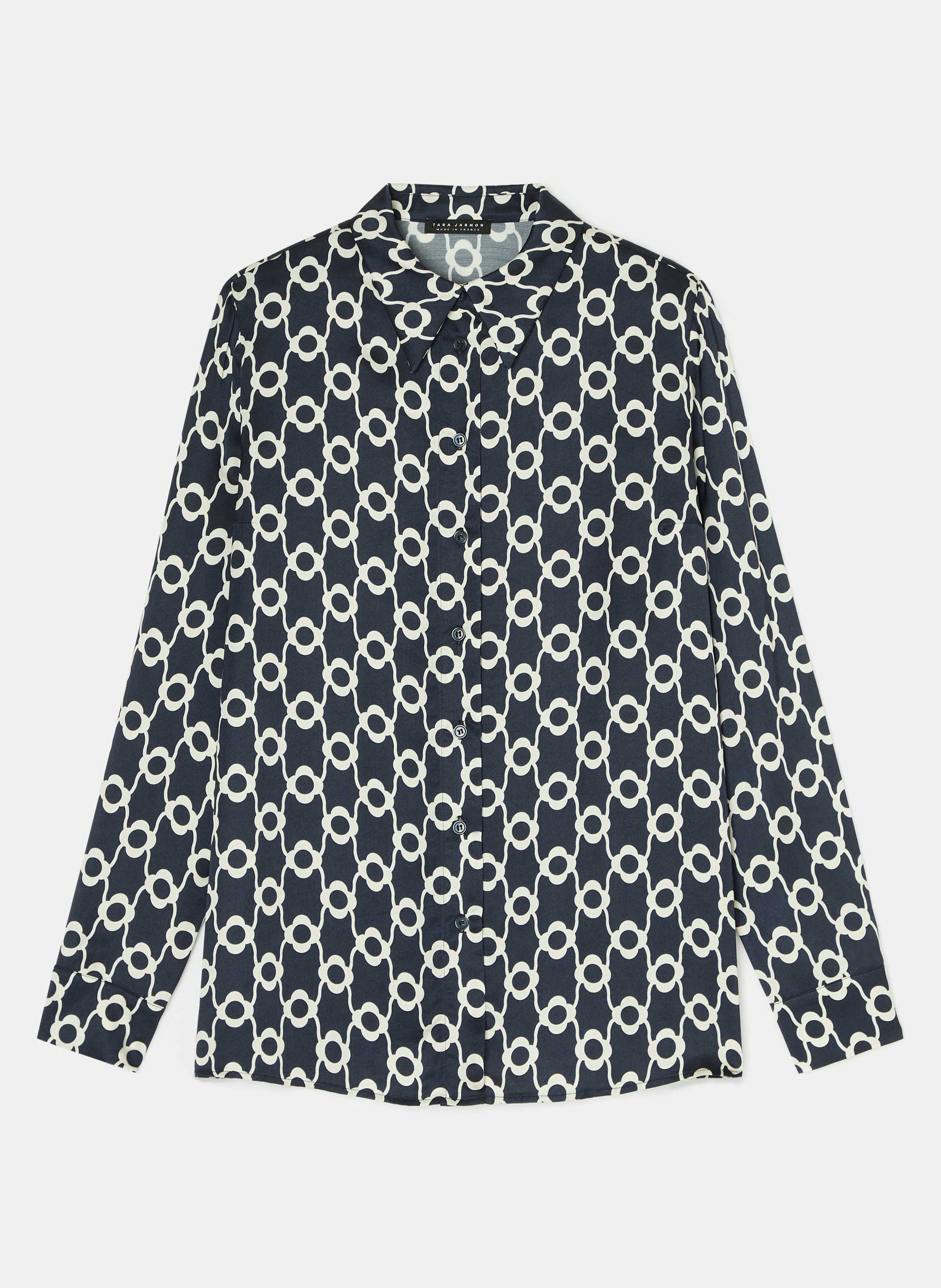 Charlotte Midnight Blue Flower Printed Shirt by Tara Jarmon Lebanon