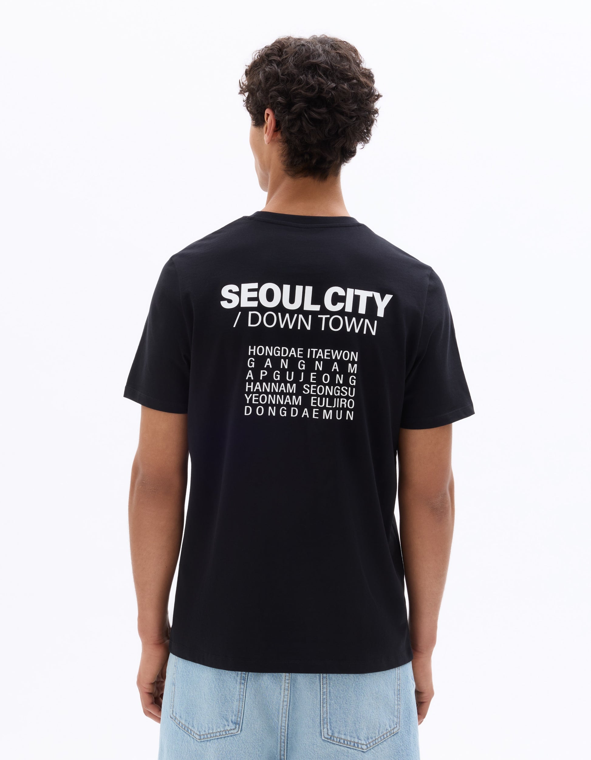 Celio Seoul City Print Black 100% Cotton Regular Fit Crew Neck T-Shirt - Black