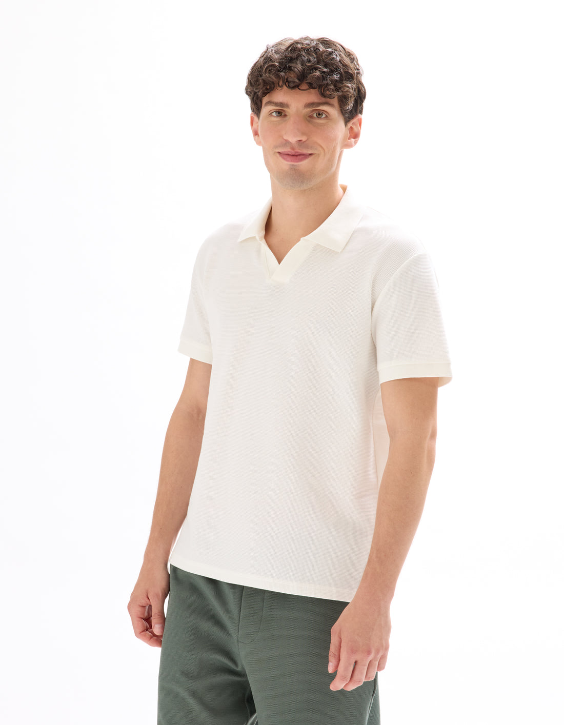 Ecru Short Sleeves Polo - Celio Lebanon
