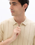 Striped zip-neck polo Celio