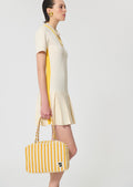 dress in ecru technical mesh