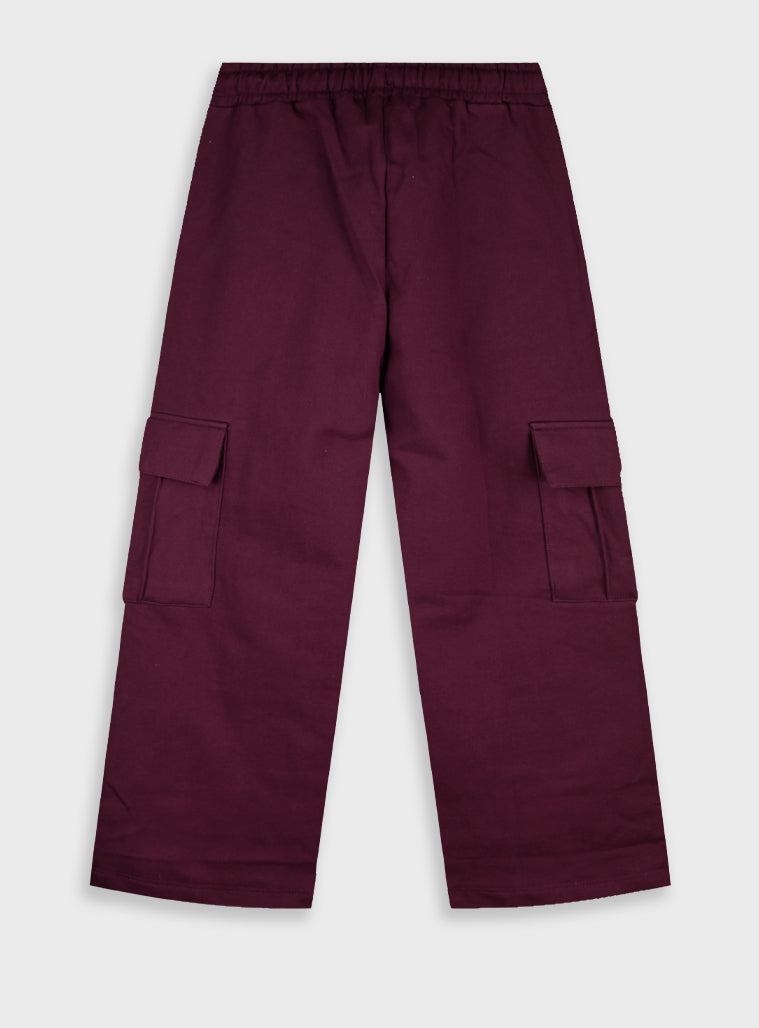 Cotton Girl Trousers - Burgundy