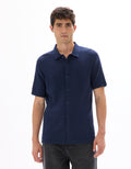 Navy Short Sleeves Shirt - Celio Lebanon