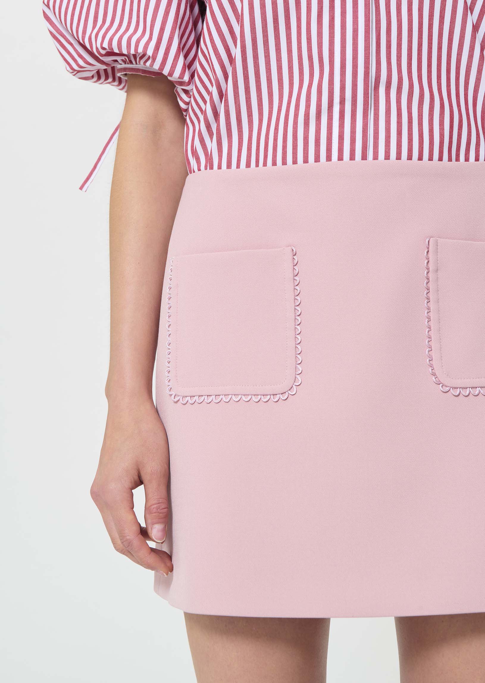 skirt in pale pink double canvas