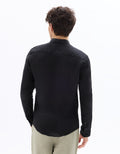 Celio Regular Fit Stand-Up Collar 100% Linen Shirt - Black