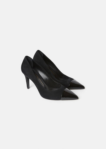 Krystine black leather heels by Tara Jarmon Lebanon
