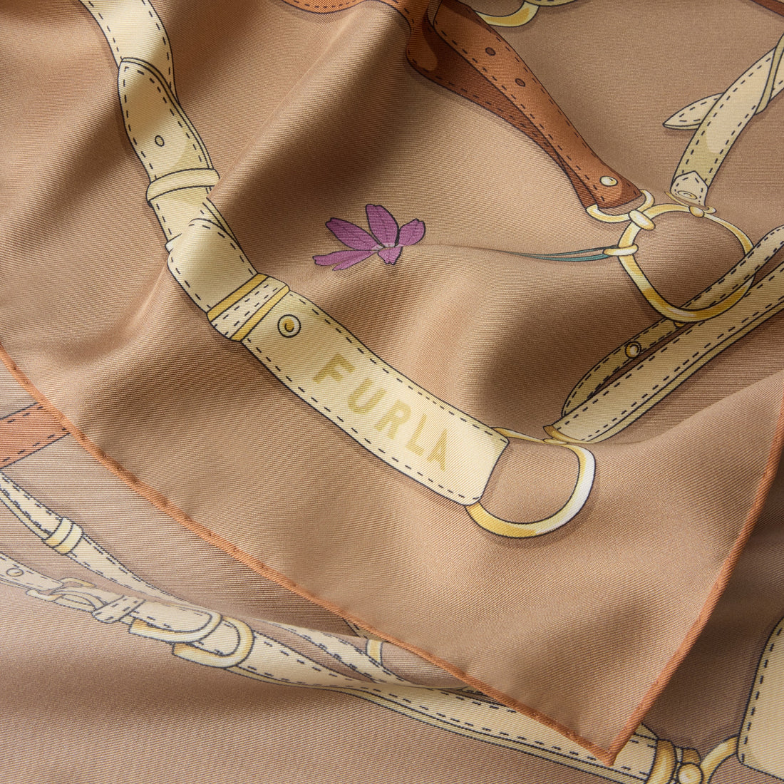 Furla Tortona Carre' 90X90 in Brown - Scarves 