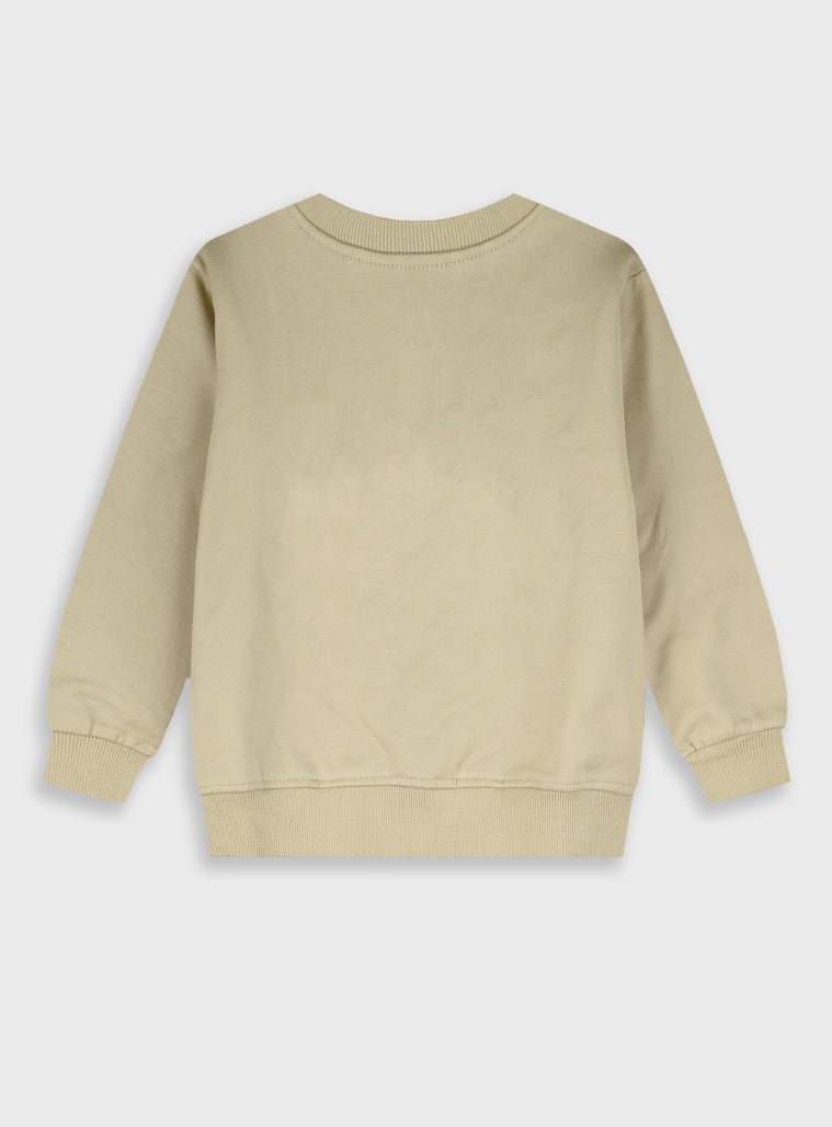 Cotton Blend Boy Blouse Sweatshirt - Beige