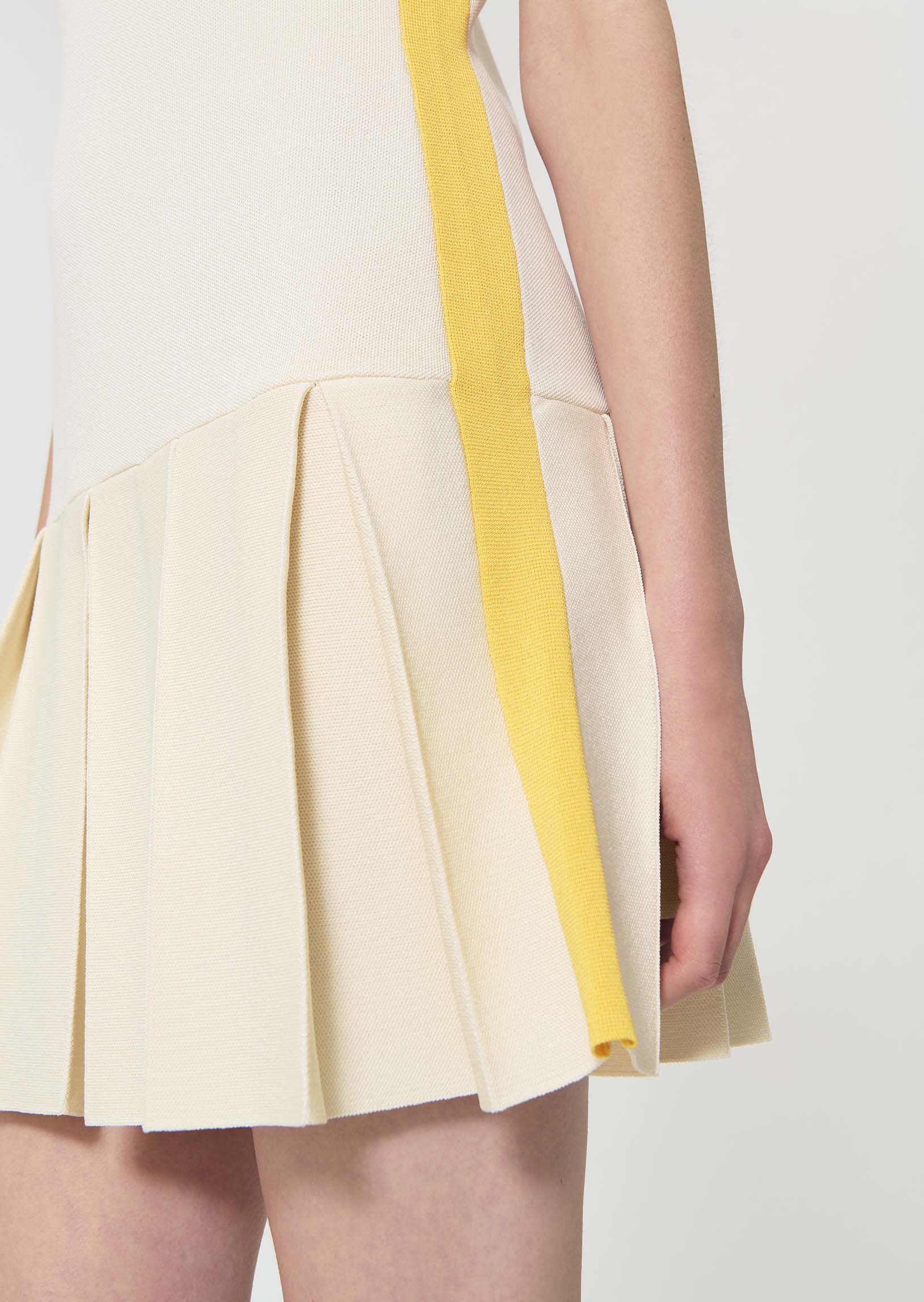 dress in ecru technical mesh