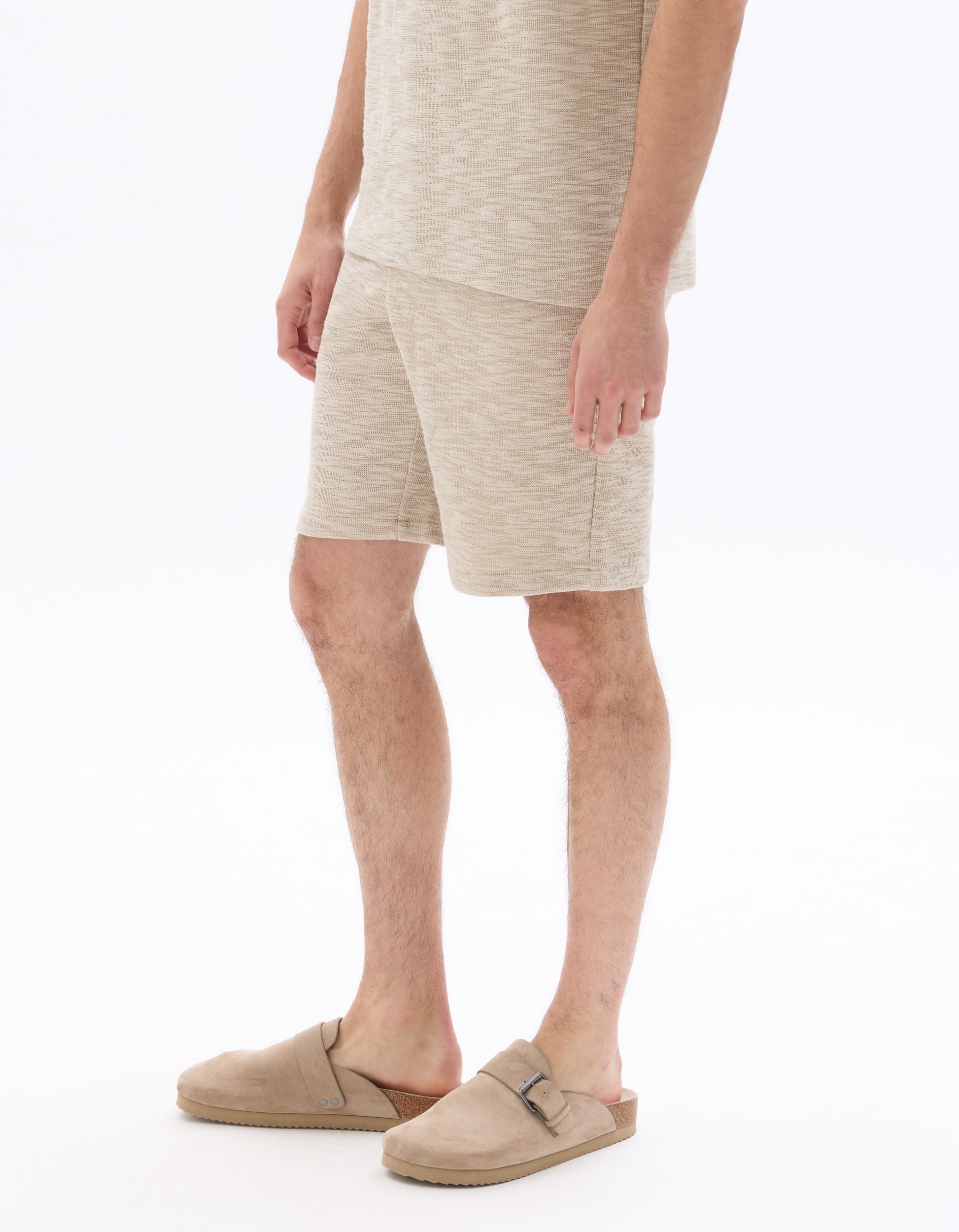 Celio Regular fit French terry Bermuda shorts - Beige