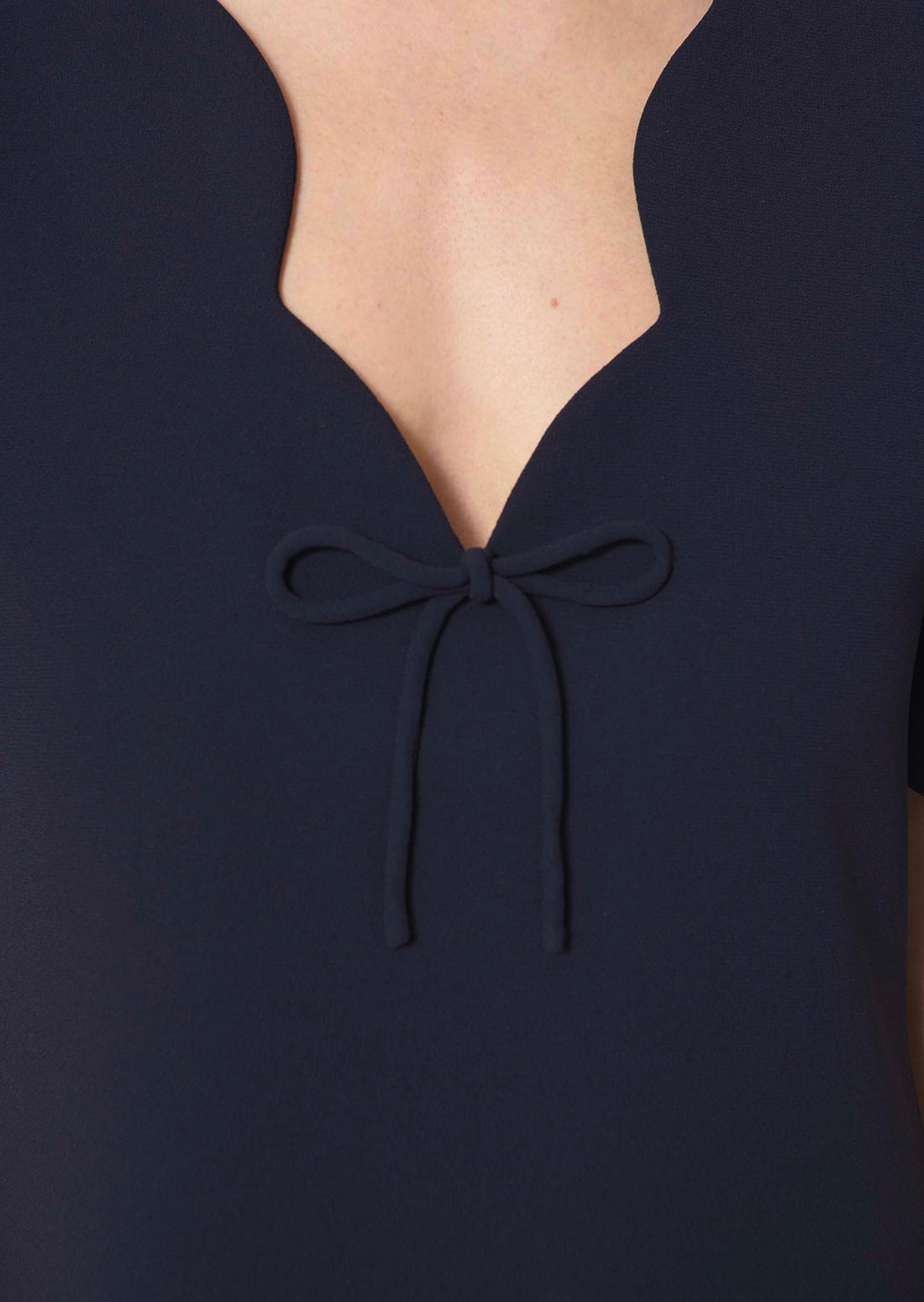 dress in midnight blue fluid crepe