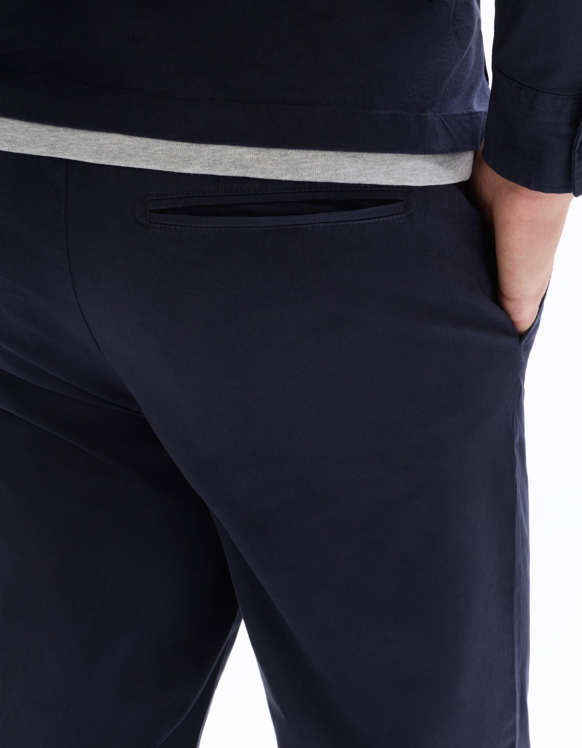 Celio All-Day Slim Fit Cropped 7/8 Solid Navy Pants - Navy