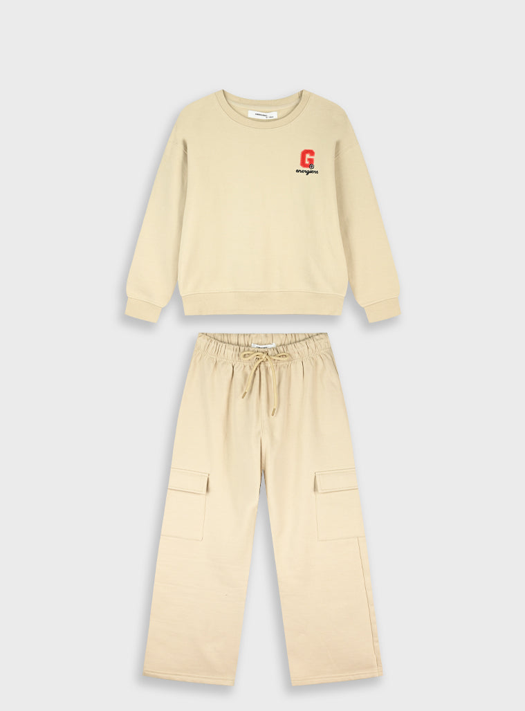 Cotton Girl Tracksuit - Vanilla