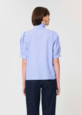 shirt in blue with thin stripes
