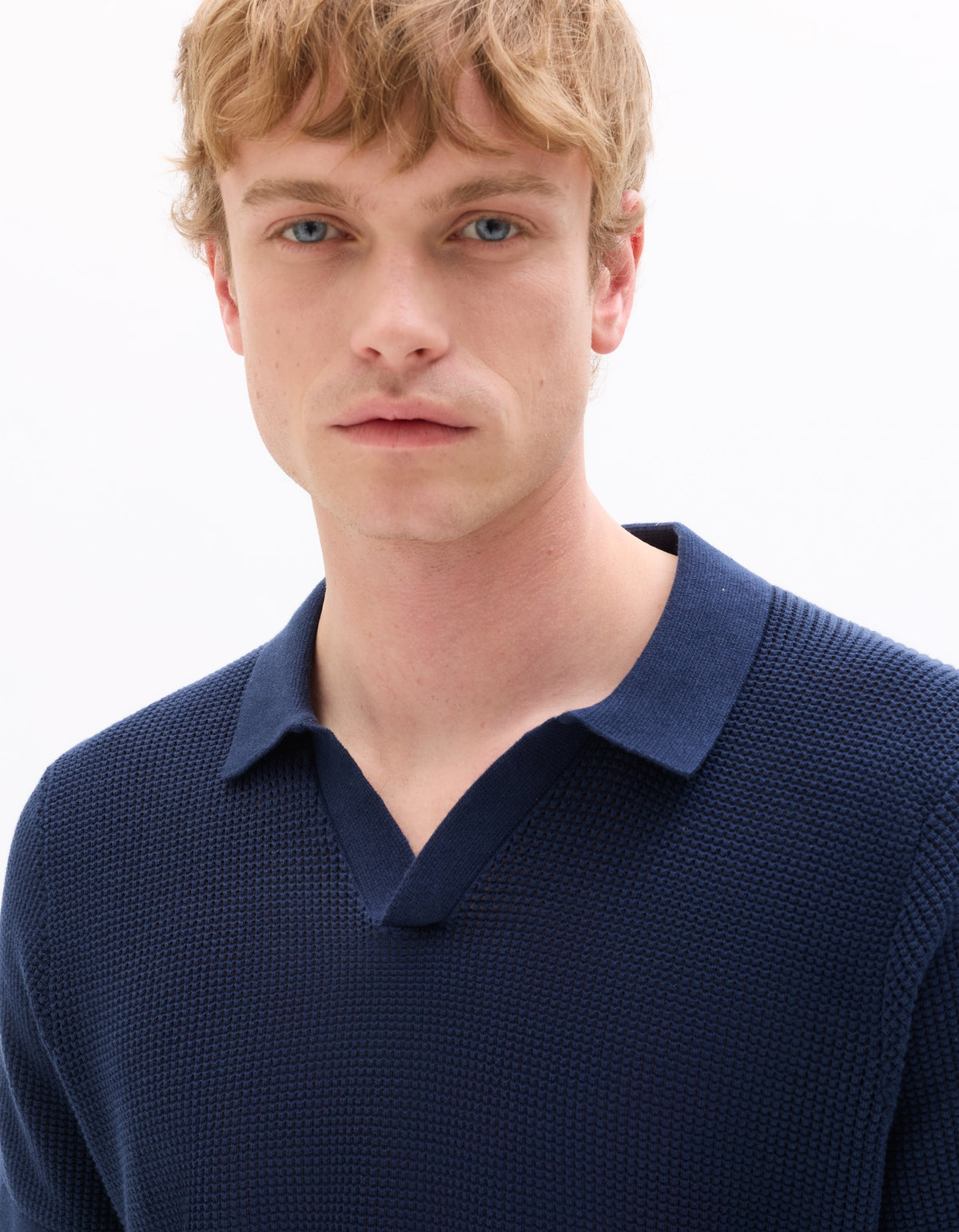 Celio Cotton Short-Sleeved Polo - Navy