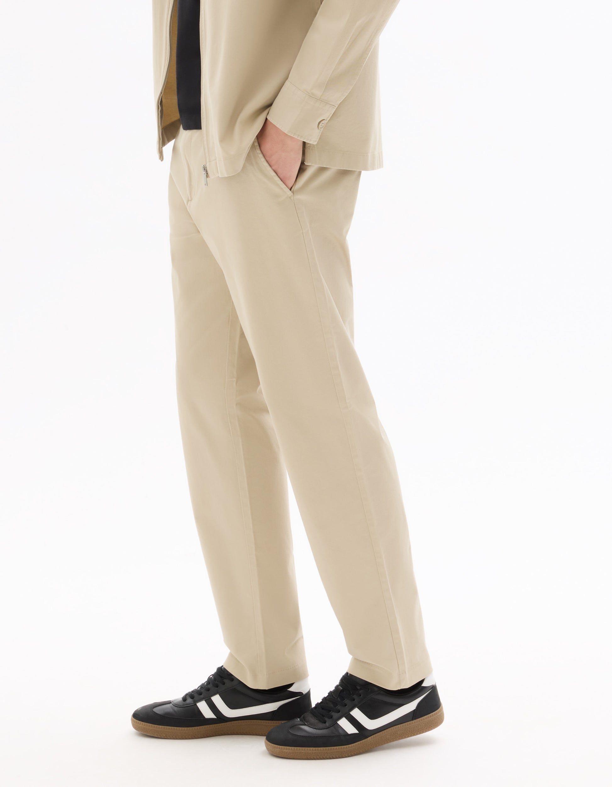 Celio Beige Slim Fit All-Day Ankle-Length Solid Pants - Beige