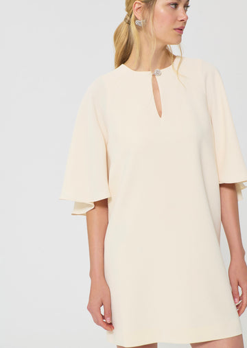dress in yellow fluid crepe