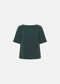 top in midnight blue fluid crepe