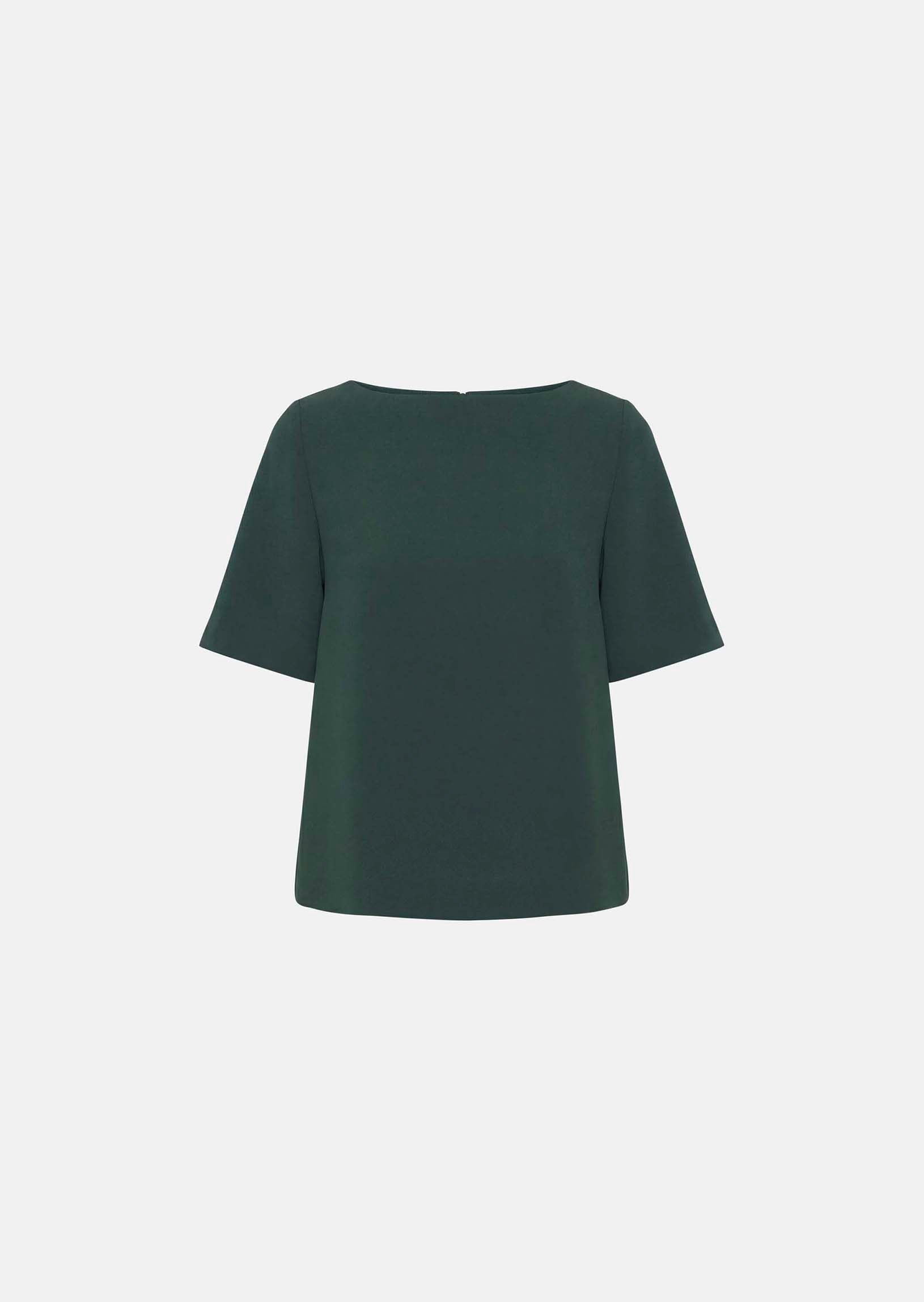 top in midnight blue fluid crepe