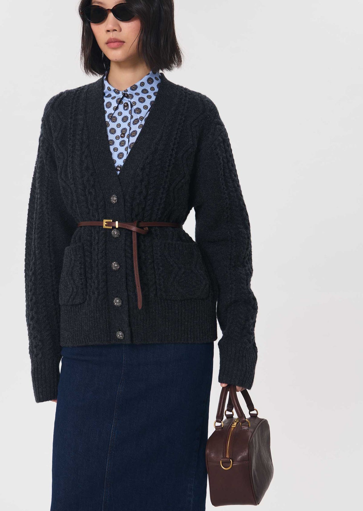 Gilou cardigan in grey by Tara Jarmon