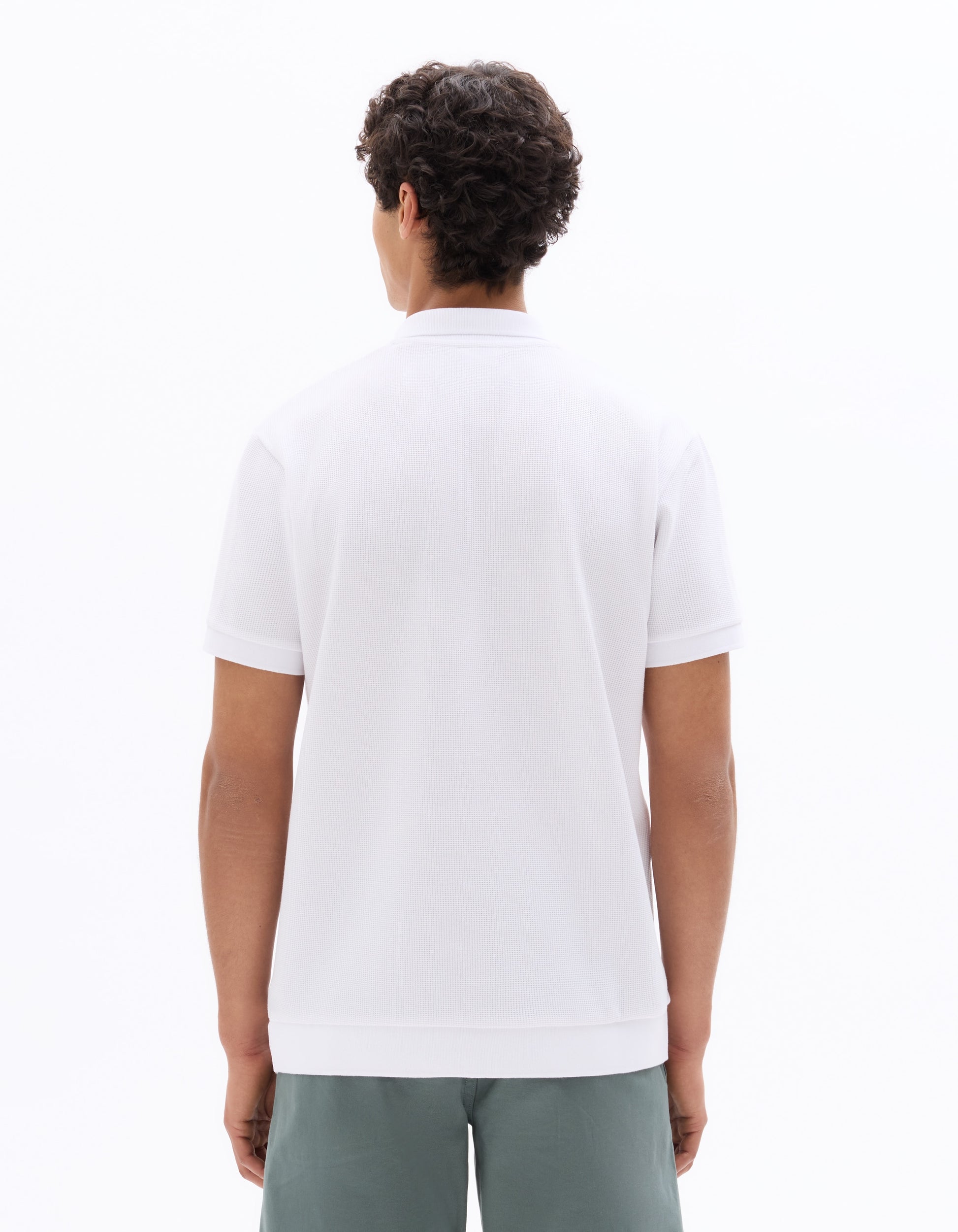 Celio Regular Fit Waffle Knit Polo - White