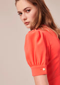 Roucoule coral crepe dress by Tara Jarmon Lebanon