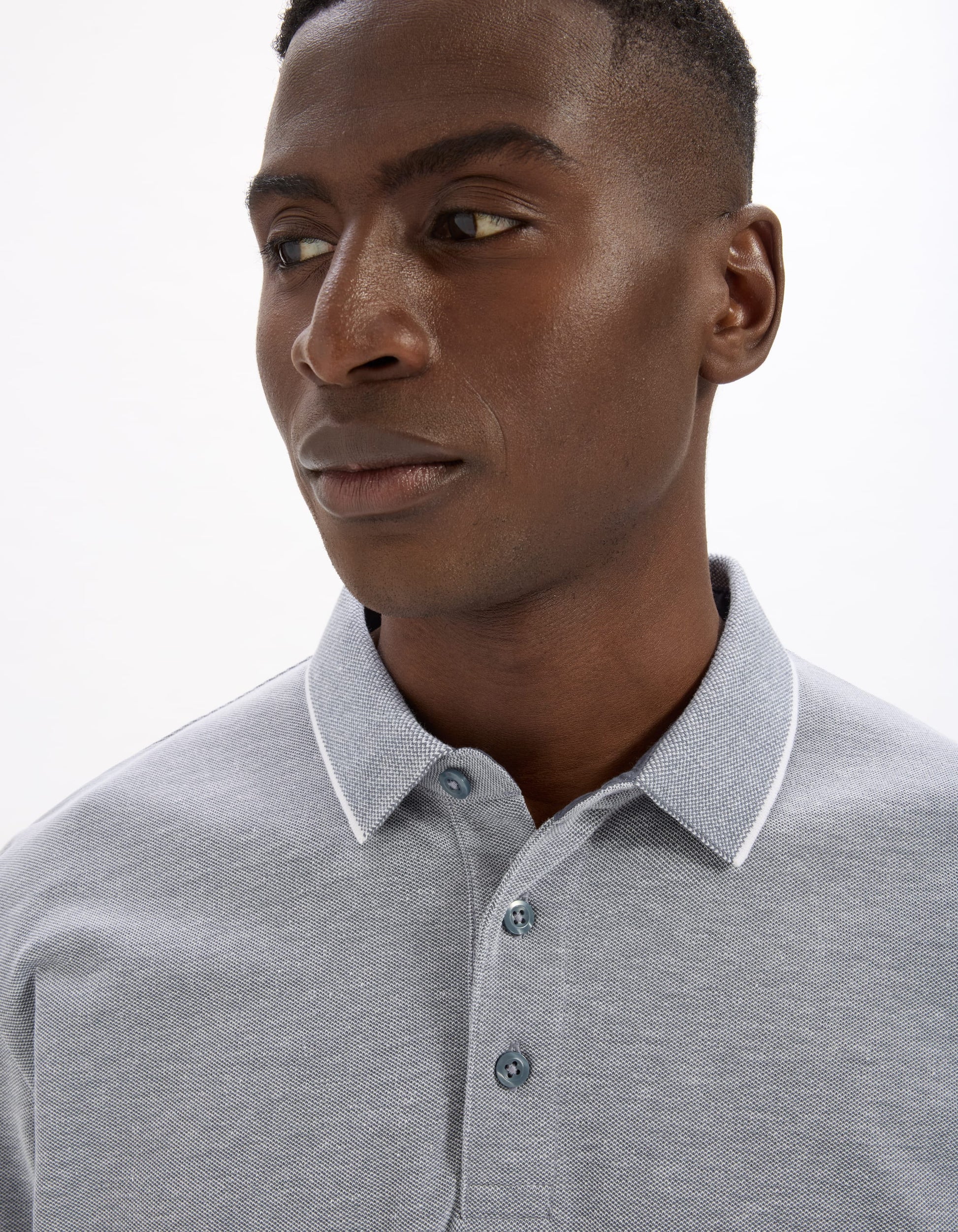 grey blue Short sleeves Polo