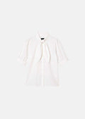 shirt in ecru ribbed cotton
