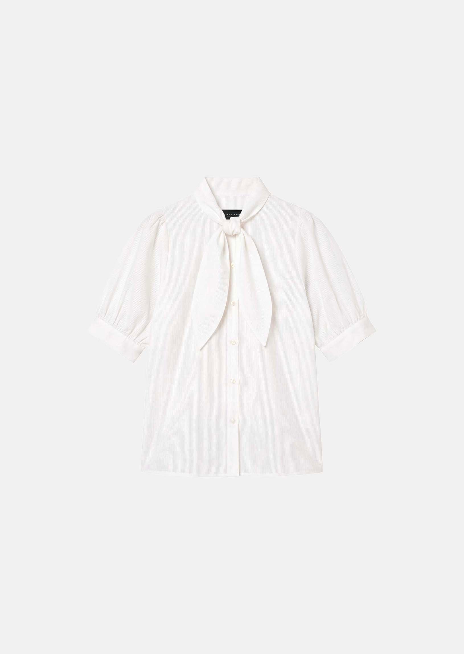 shirt in ecru ribbed cotton