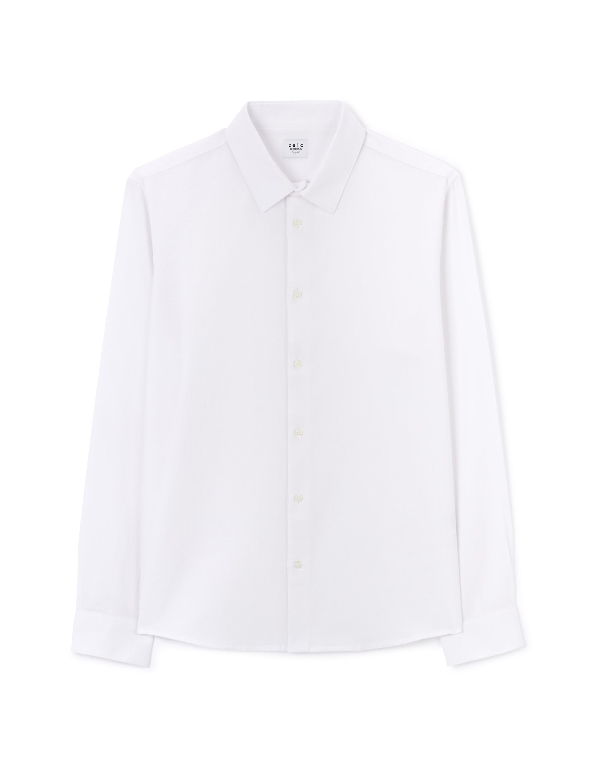 Optical White Long Sleeves Shirt - Celio Lebanon
