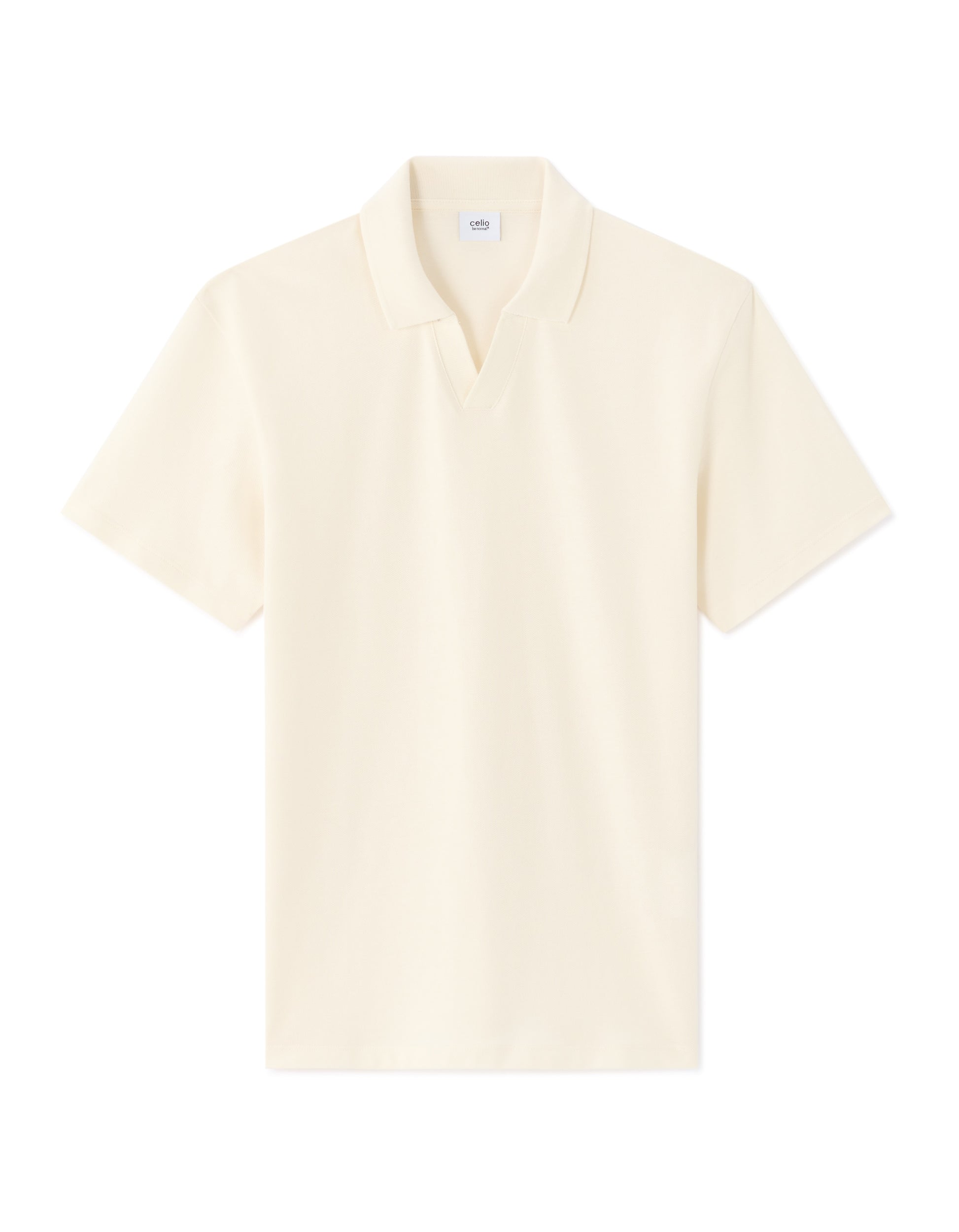 Celio Piqué Regular Fit Shark Collar Polo - White