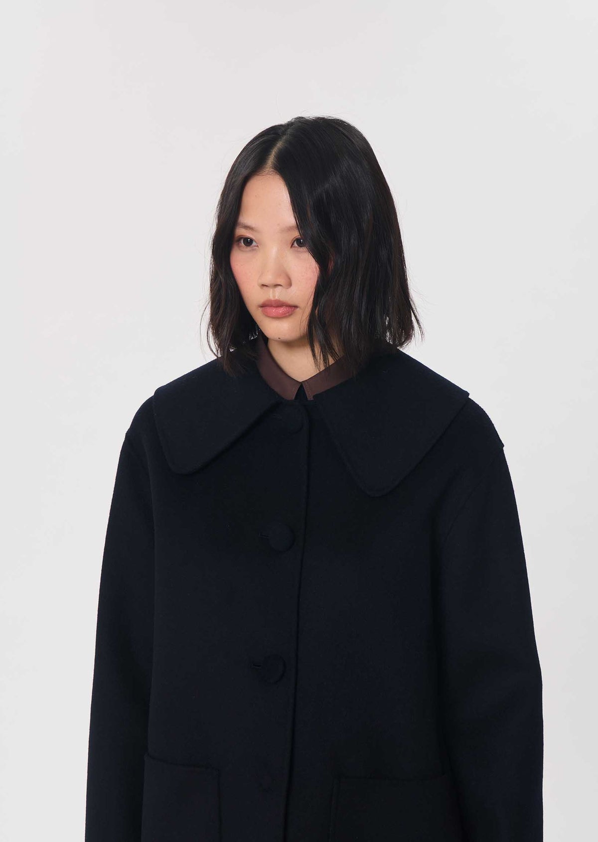 Marie coat in navy wool by Tara Jarmon
