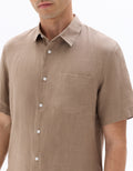 Regular fit 100% linen short-sleeve shirt Celio