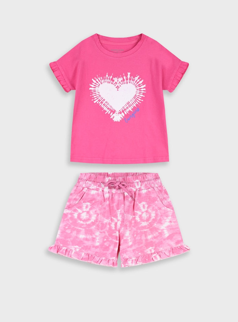 Pink Set(Blouse,Shorts) for Girls