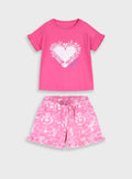 Pink Set(Blouse,Shorts) for Girls