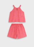 Pink Set(Blouse,Shorts) for Girls