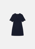 dress in midnight blue fluid crepe