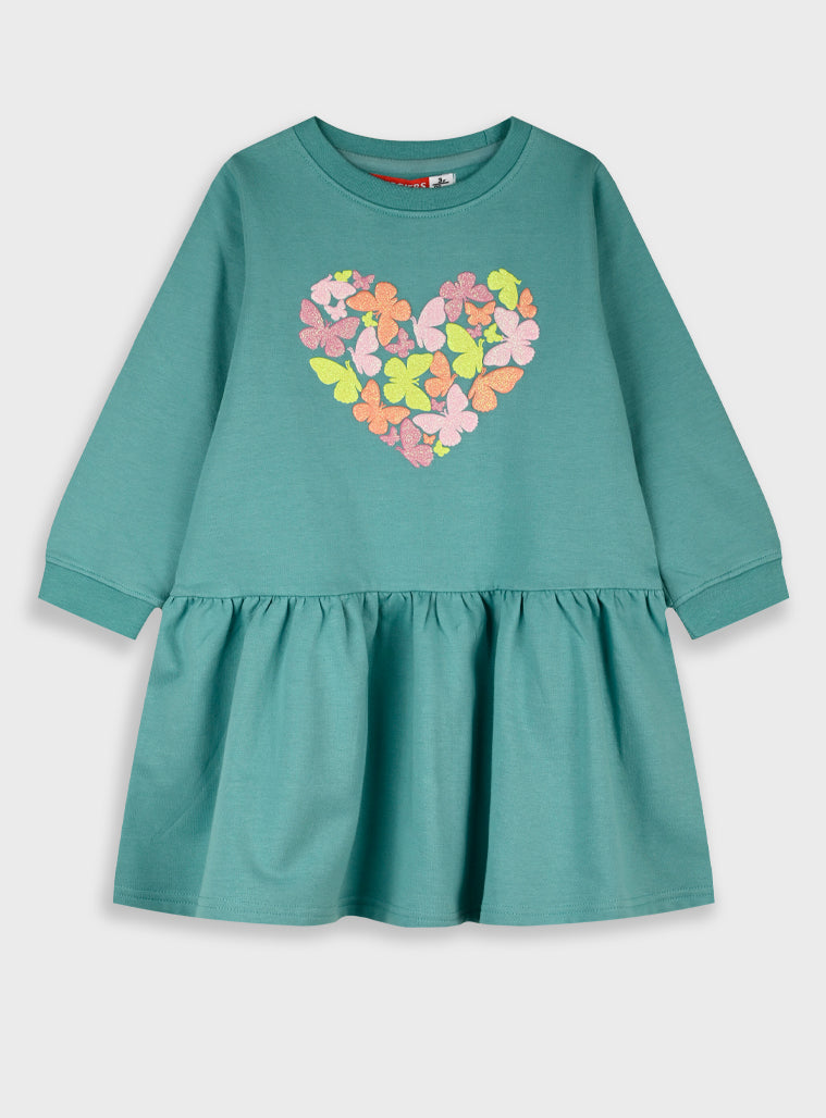 Cotton Girl Dress - Ice Green