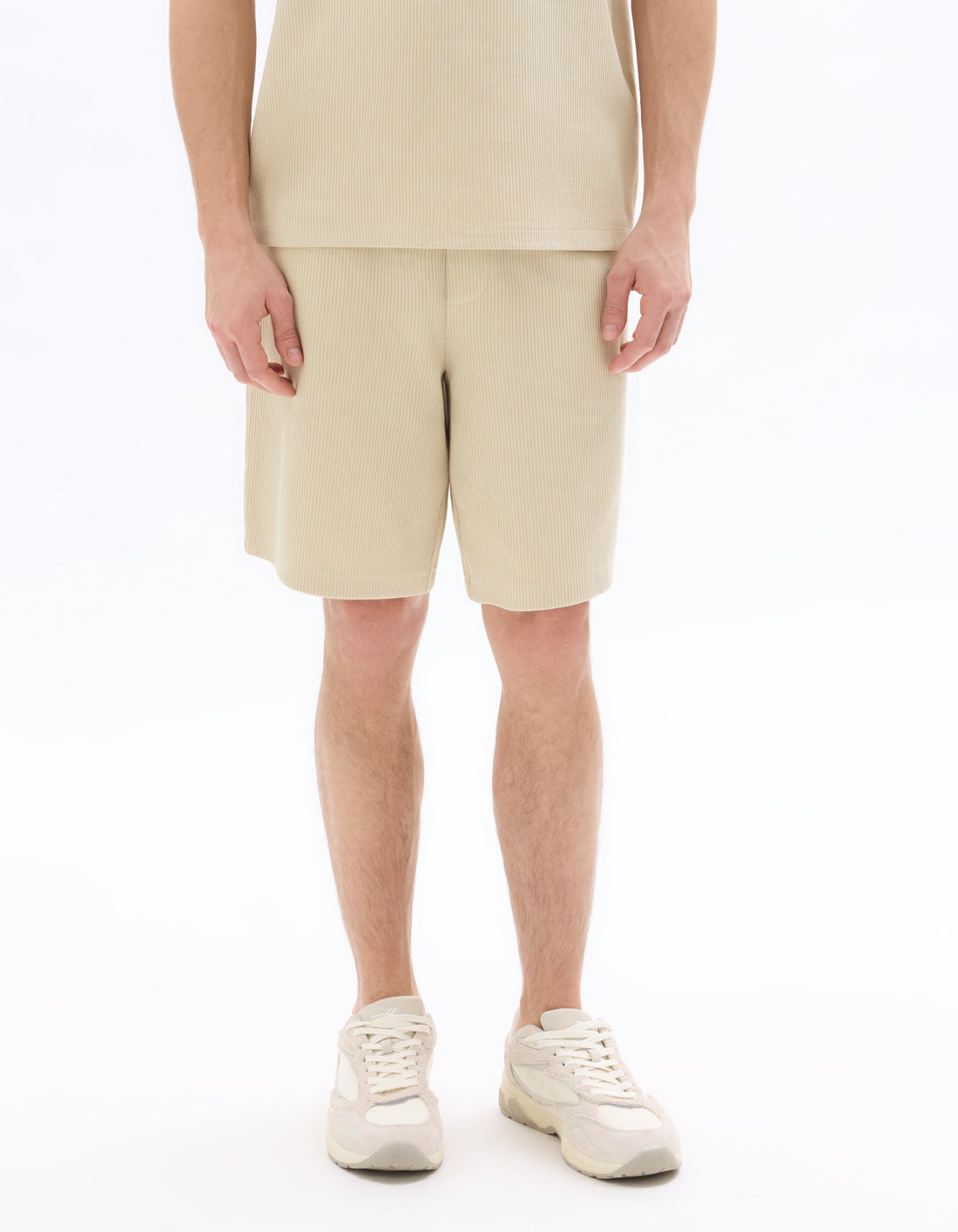 Regular fit ribbed knit 100% cotton Bermuda Celio