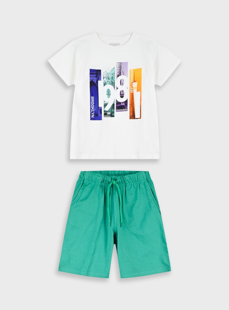 Green Set(Blouse,Shorts) for Boys