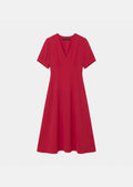 dress in midnight blue fluid crepe