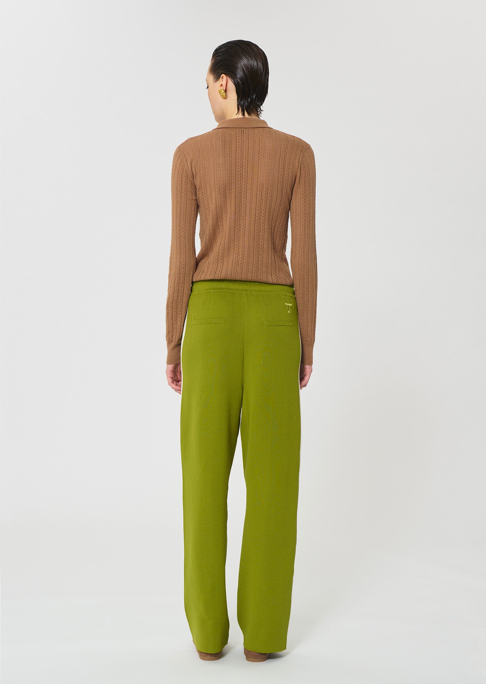 trousers in beige technical mesh