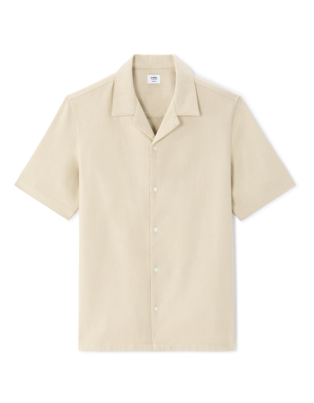 Textured Regular Fit 100% Cotton Short-Sleeve Shirt Celio