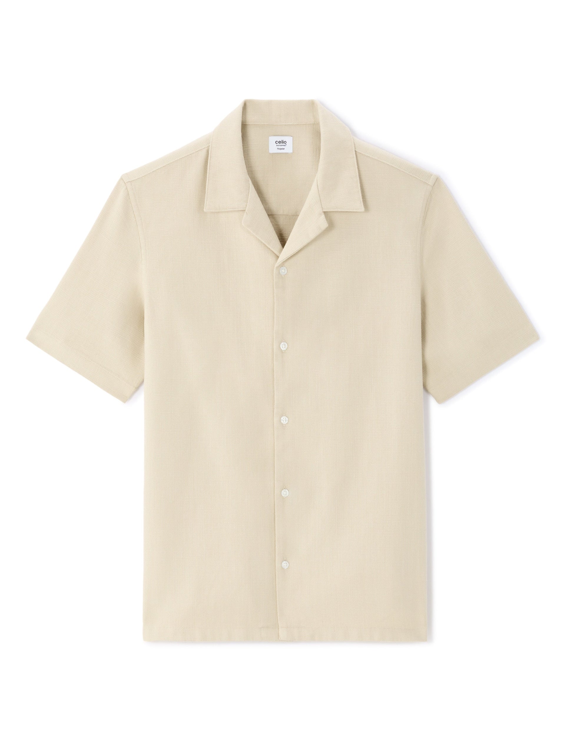 Textured Regular Fit 100% Cotton Short-Sleeve Shirt Celio