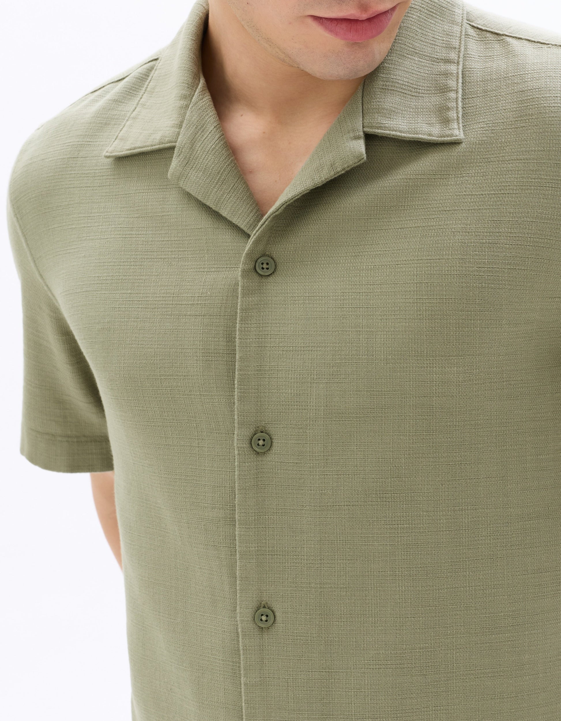 Textured Regular Fit 100% Cotton Short-Sleeve Shirt Celio