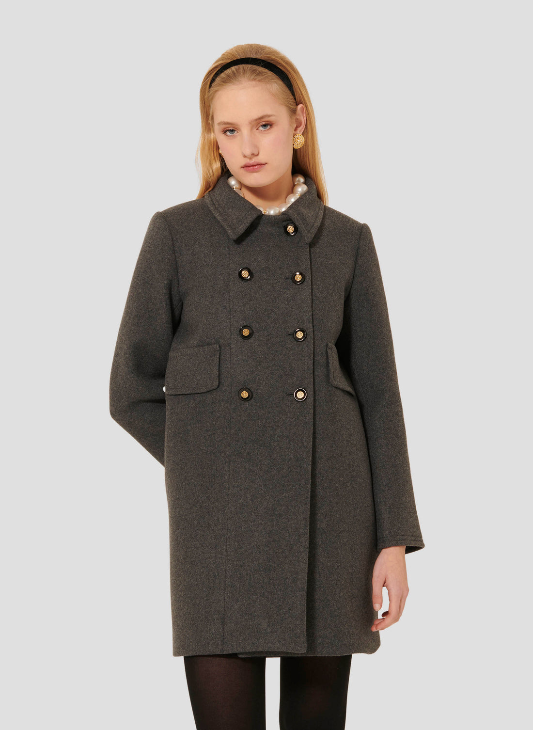 Marceau grey caban coat by Tara Jarmon Lebanon