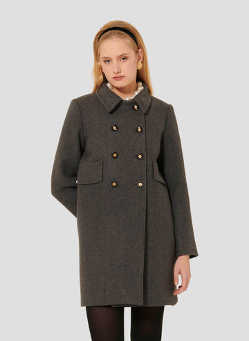 Marceau grey caban coat by Tara Jarmon Lebanon