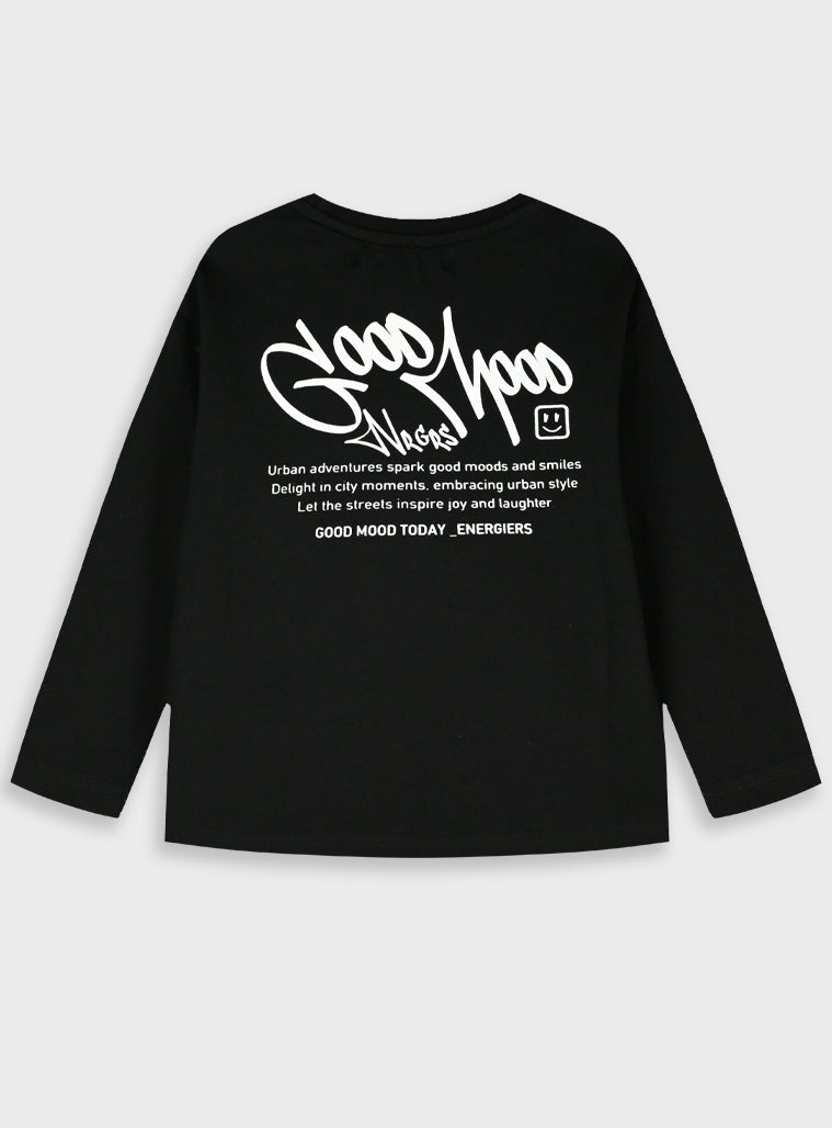 Cotton Boy Blouse - Black
